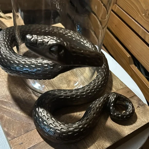 West Elm Spooky 🐍 Snake Hurricane Candle Holder BNIB SO COOL